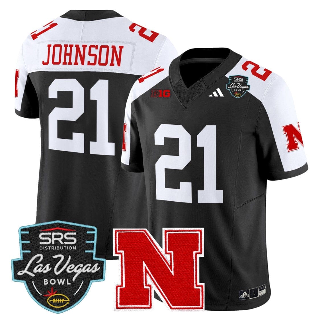 Alternative view of Emmett Johnson Jersey #21 Nebraska Cornhuskers 2025 Las Vegas Bowl