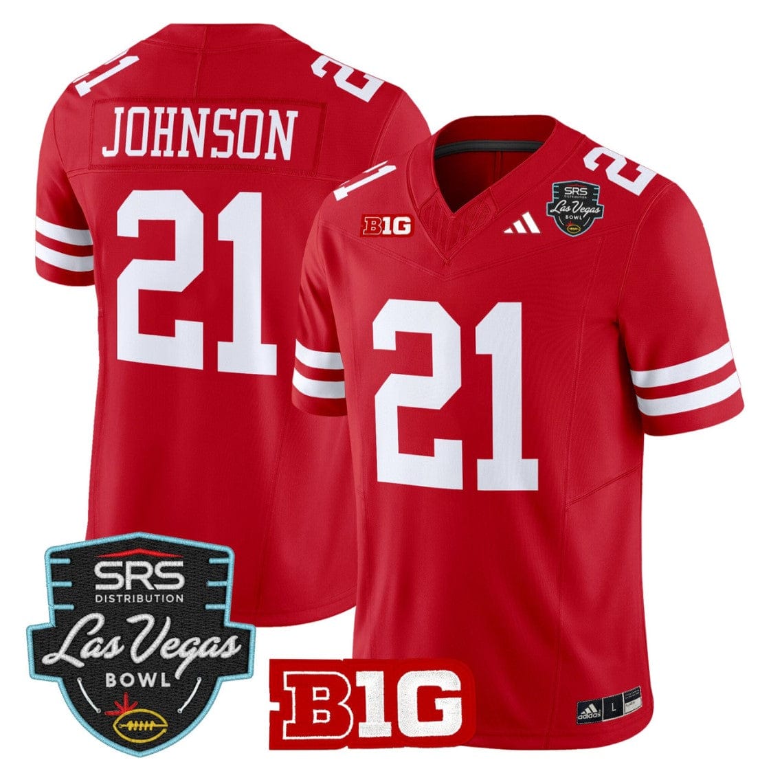 Emmett Johnson Jersey #21 Nebraska Cornhuskers 2025 Las Vegas Bowl - Image 3