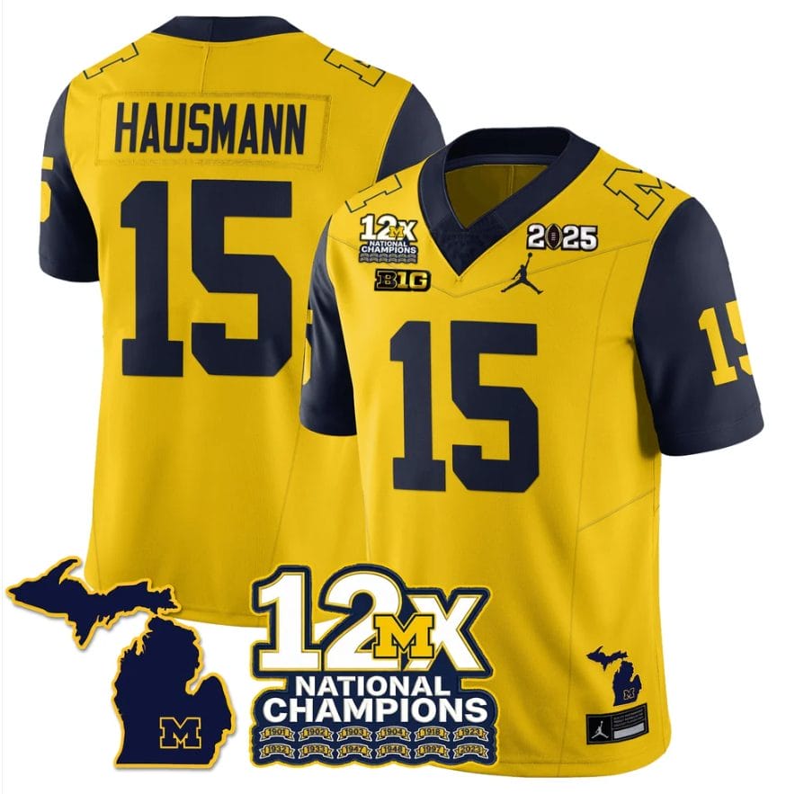 Ernest Hausmann Jersey #15 Michigan Wolverines 12x-Time National Champions - Image 3