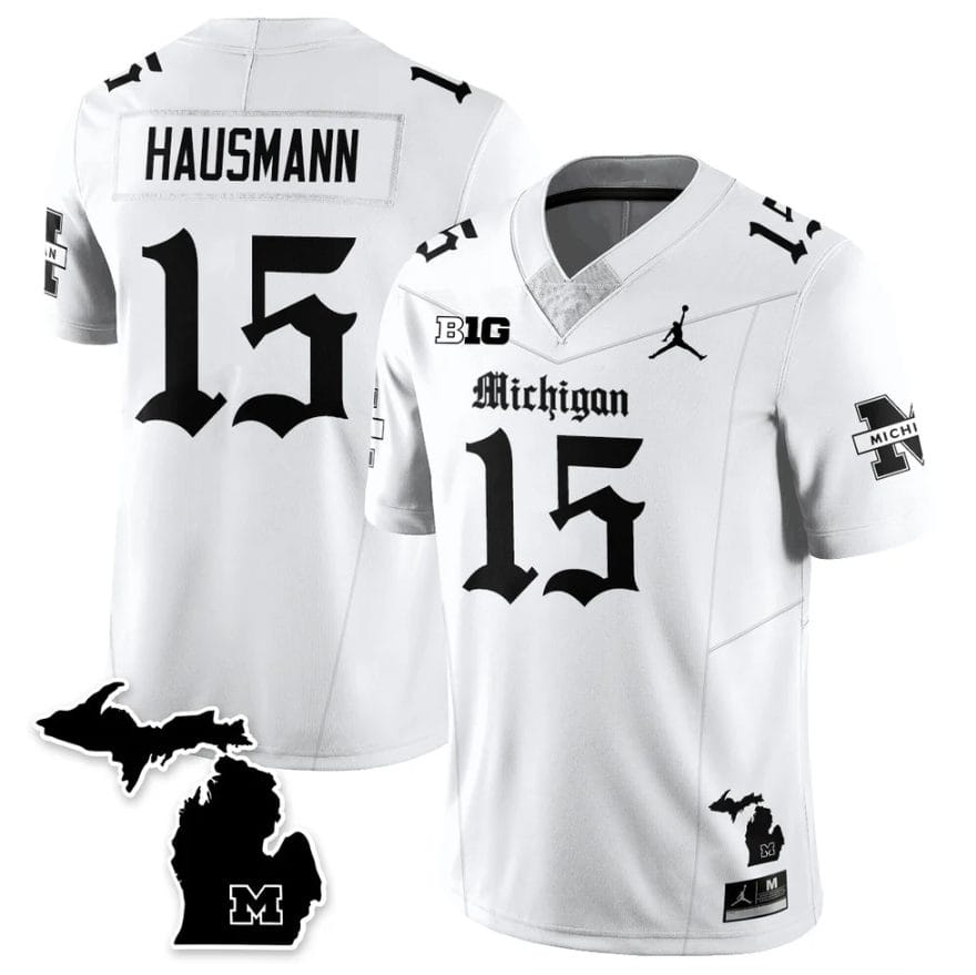 Ernest Hausmann Jersey #15 Michigan Wolverines Gothic Vapor Stitched - Image 3