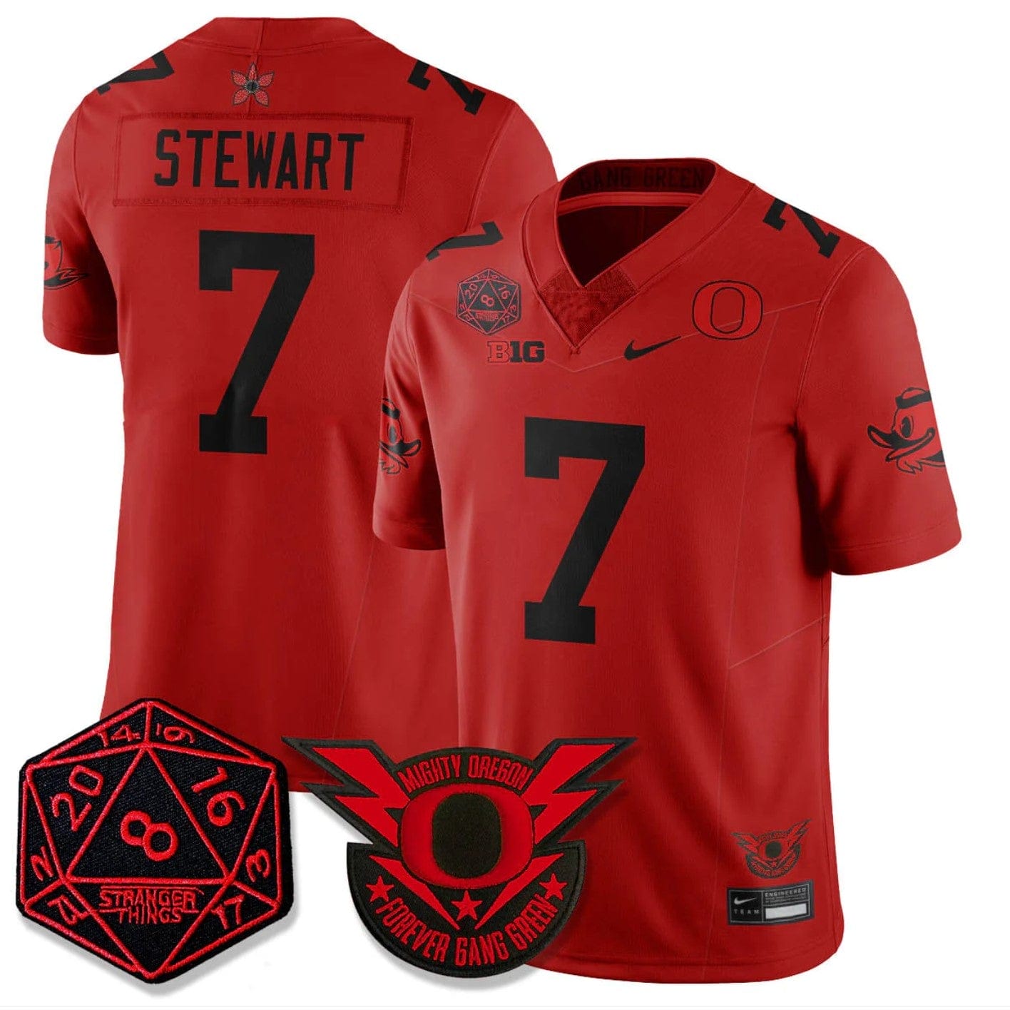 Evan Stewart Jersey #7 Oregon Ducks Stranger Things Vapor Limited Stitched - Image 3