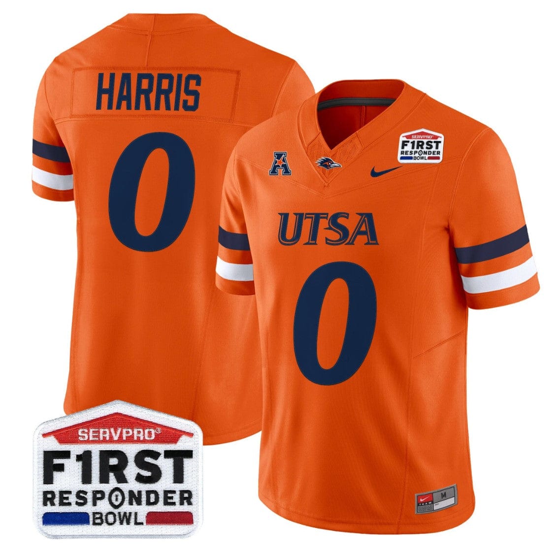 Frank Harris Jersey #0 UTSA Roadrunners 2025 First Responder Bowl Stitched - Image 3