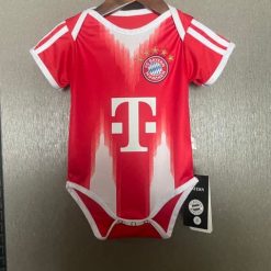 FC Bayern Munich 2025-26 Infant Powerhouse Soccer Baby Bodysuit – Red