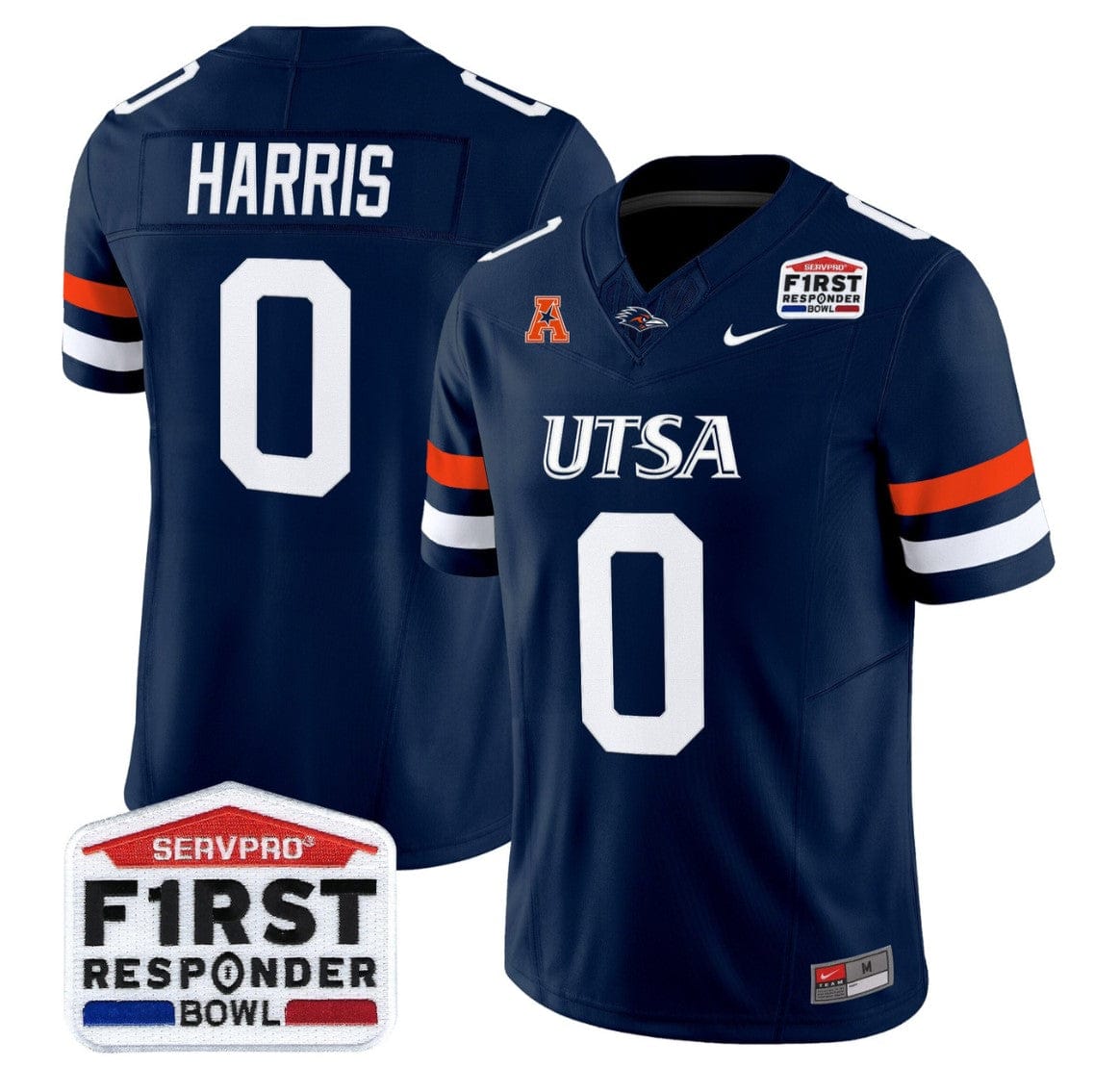 Alternative view of Frank Harris Jersey #0 UTSA Roadrunners 2025 First Responder Bowl Stitched