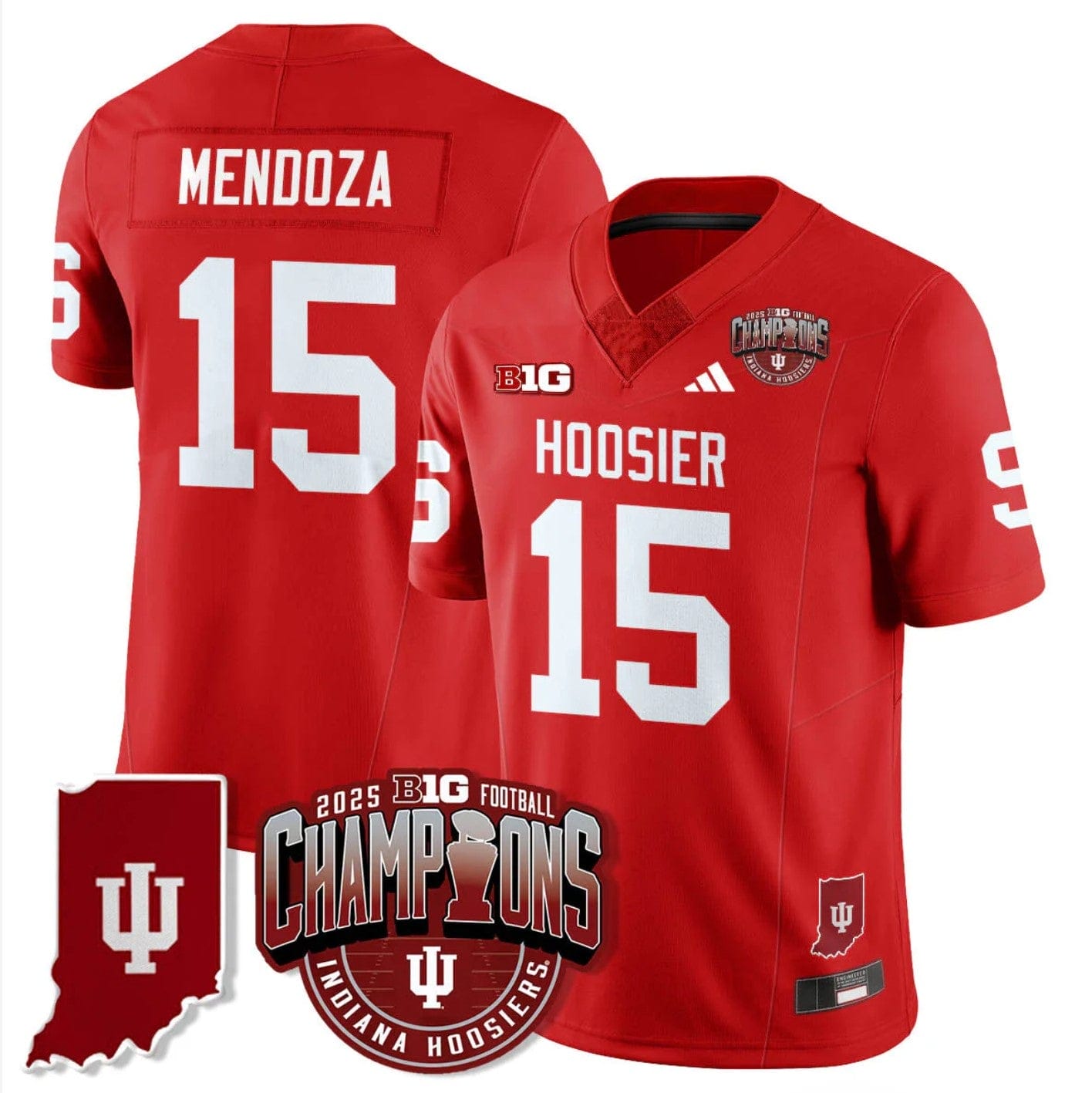 Fernando Mendoza Jersey #15 Indiana Hoosiers Big 10 Champions Stitched - Image 3