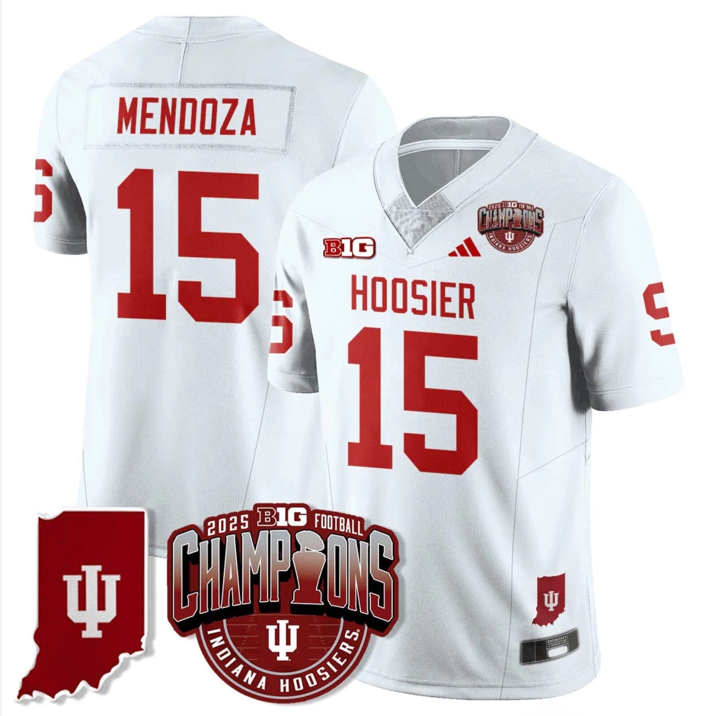 Fernando Mendoza Jersey #15 Indiana Hoosiers Big 10 Champions Stitched - Image 4