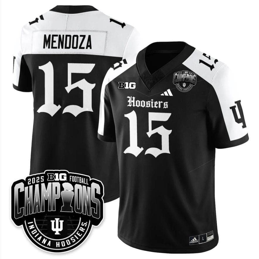 Fernando Mendoza Jersey #15 Indiana Hoosiers Gothic Big 10 Champions