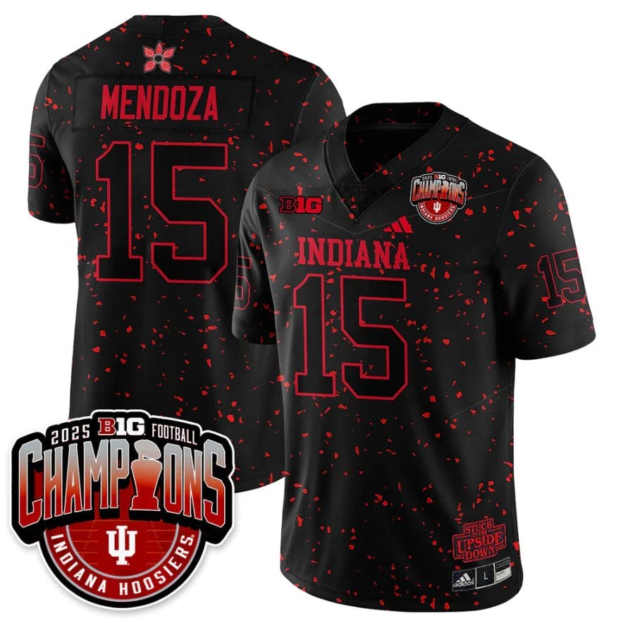 Fernando Mendoza Jersey #15 Indiana Hoosiers Stranger Things Big 10 Champions Stitched