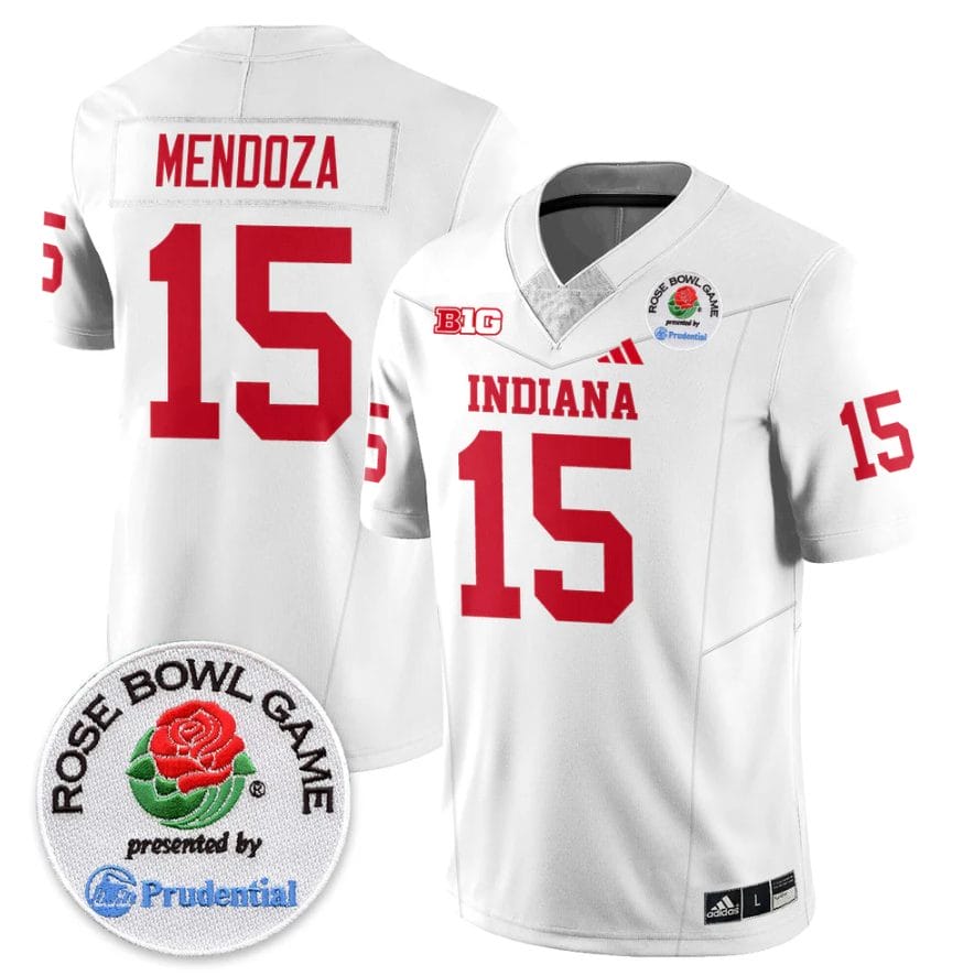 Fernando Mendoza Jersey #15 Indiana Hoosiers Vapor Rose Bowl Stitched - Image 4