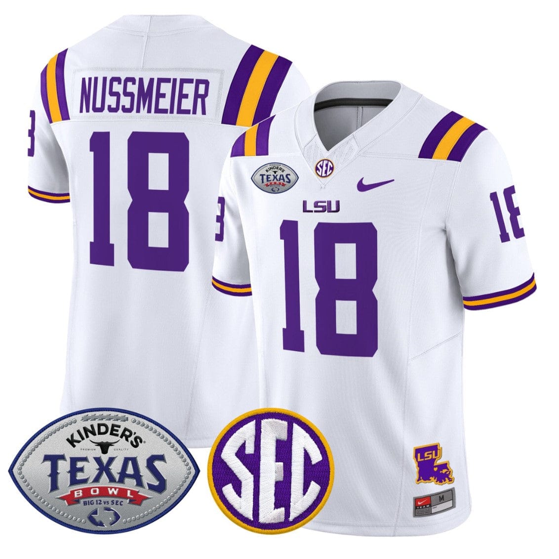 Garrett Nussmeier Jersey #18 LSU Tigers 2025 Texas Bowl Vapor Stitched - Image 5