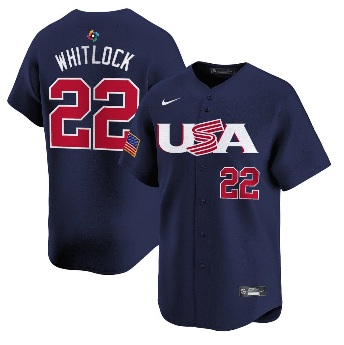 Garrett Whitlock Jersey #22 Projected Team USA World Baseball Classic 2023 Style 2026 Roster