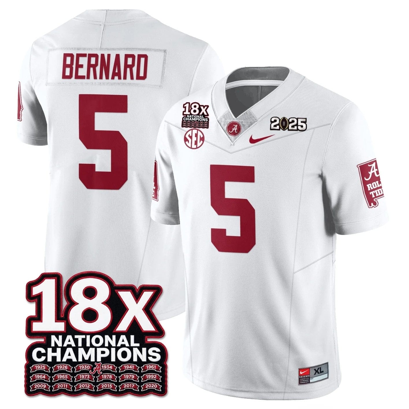 Germie Bernard Jersey #5 Alabama Crimson 18x-Time National Champions - Image 5
