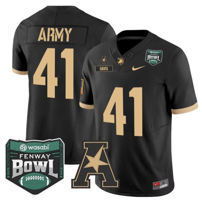 Alternative view of Glenn Davis Jersey #41 Army Black Knights 2025 Fenway Bowl Stitched