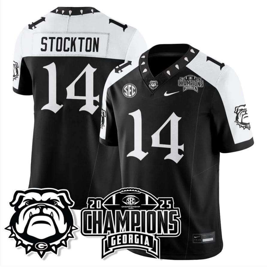 Gunner Stockton Jersey #14 Georgia Bulldogs Gothic SEC Football Champions