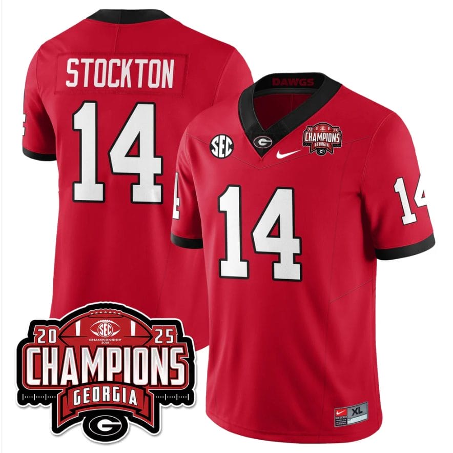 Gunner Stockton Jersey #14 Georgia Bulldogs SEC Champions Patch Stitched - Image 3