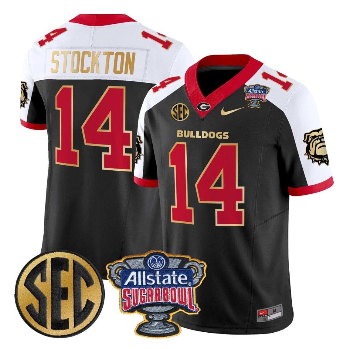 Gunner Stockton Jersey #14 Georgia Bulldogs Sugar Bowl Patch Stitched - Image 3