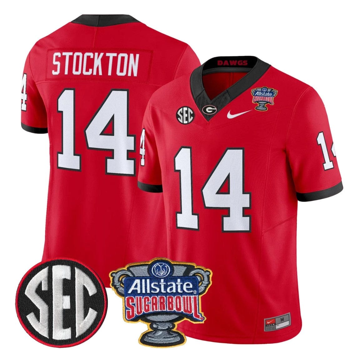 Gunner Stockton Jersey #14 Georgia Bulldogs Sugar Bowl Patch Stitched - Image 4
