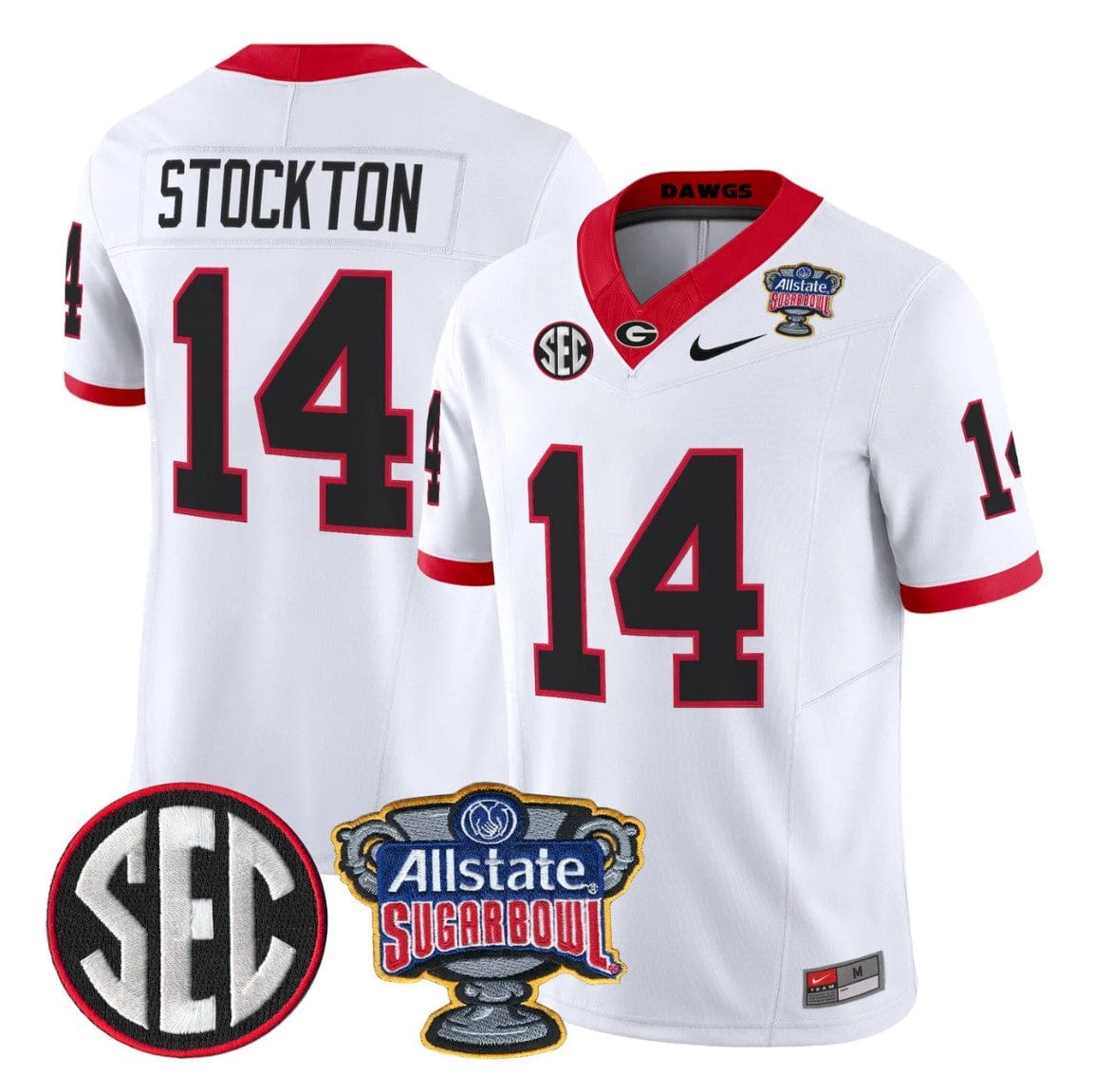 Gunner Stockton Jersey #14 Georgia Bulldogs Sugar Bowl Patch Stitched - Image 5