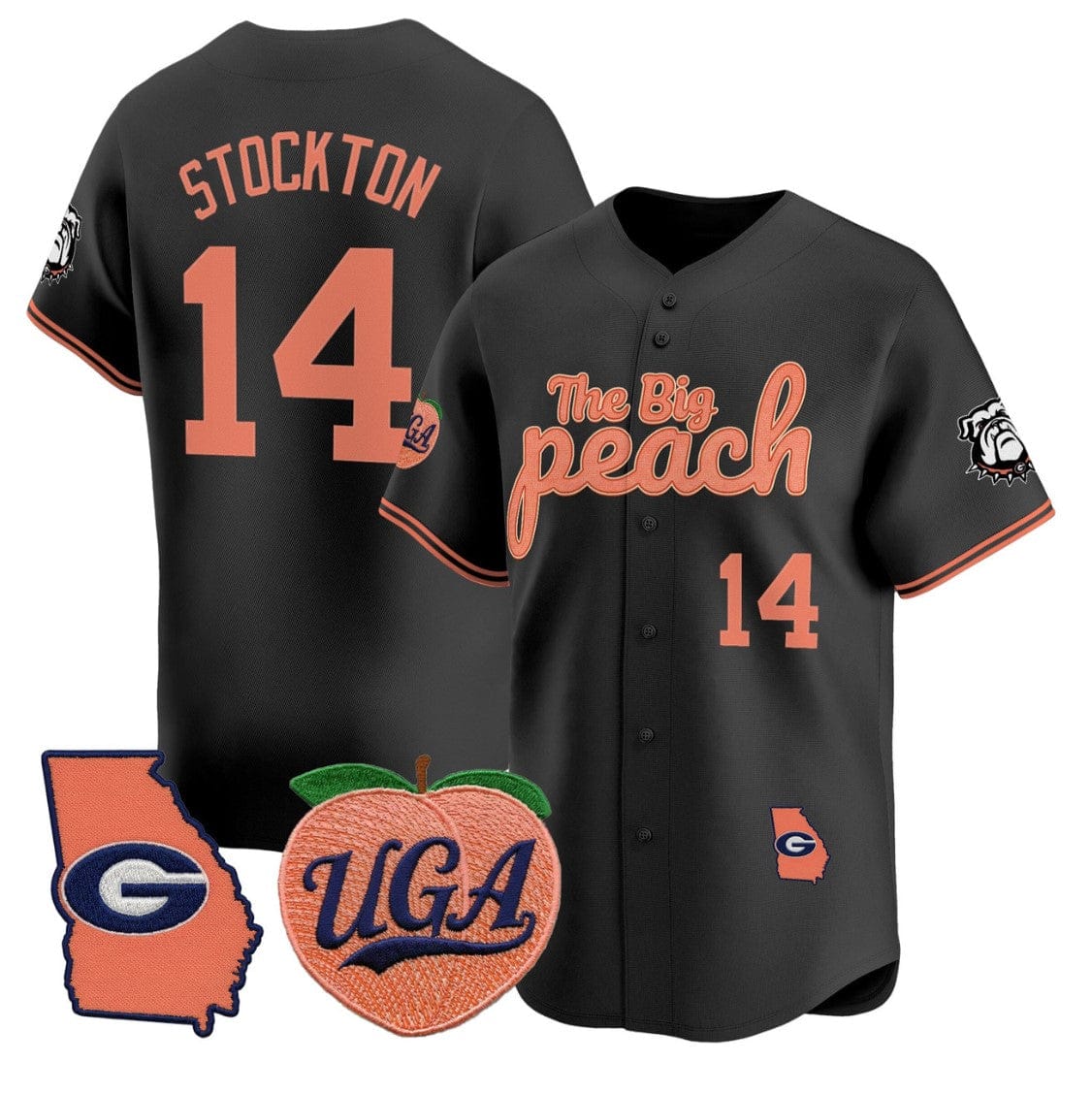 Gunner Stockton Jersey #14 Georgia Bulldogs The Big Peach Baseball Stitched