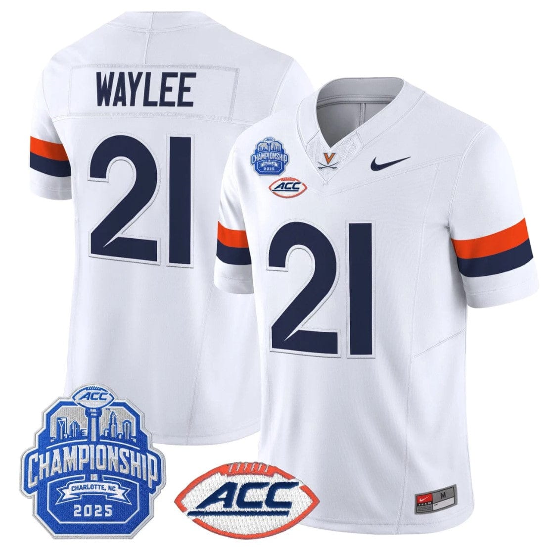 Alternative view of Harrison Waylee Jersey #21 Virginia Cavaliers 2025 ACC Championship Stitched