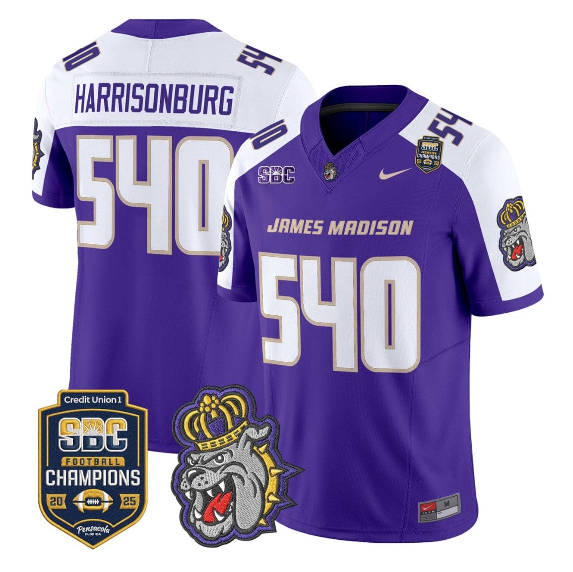 Harrisonburg Jersey #540 James Madison Dukes 2025 SBC Champions Stitched - Image 3