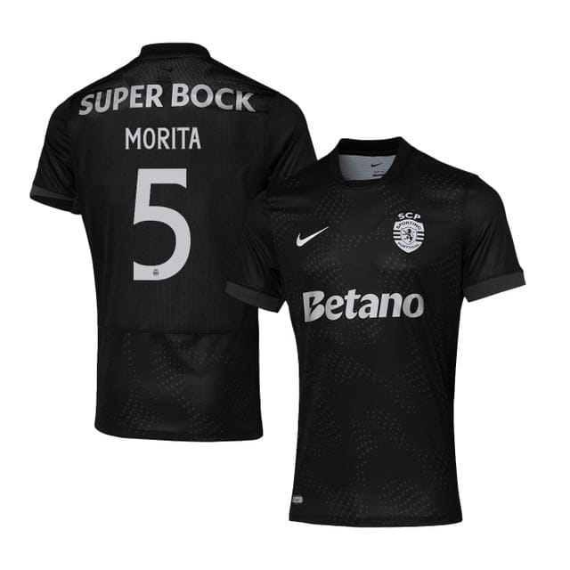 Hidemasa Morita 5 Sporting CP 2025-26 Away Match Jersey – Black