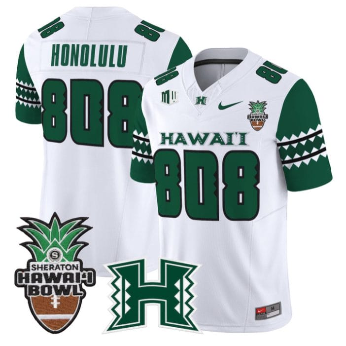 Honolulu Jersey #808 Hawai'i Rainbow Warriors 2025 Hawai'i Bowl Stitched - Image 4