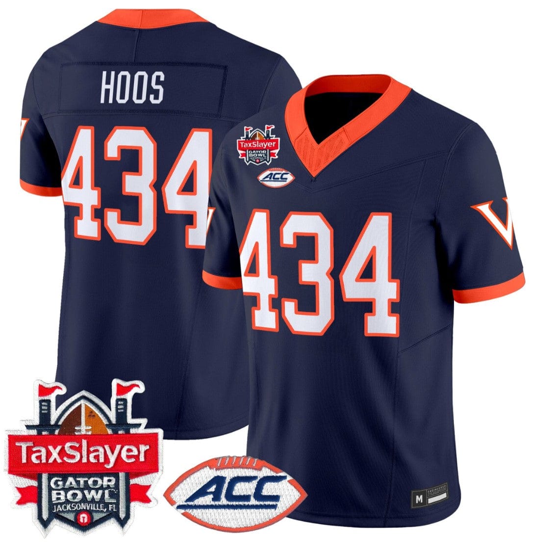 Hoos Jersey #434 Virginia Cavaliers 1995 Throwbacks Gator Bowl Stitched