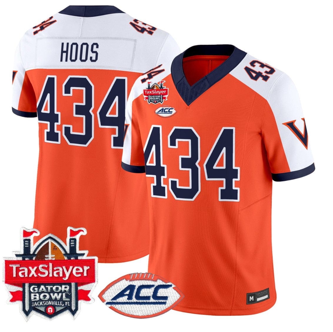 Alternative view of Hoos Jersey #434 Virginia Cavaliers 1995 Throwbacks Gator Bowl Stitched