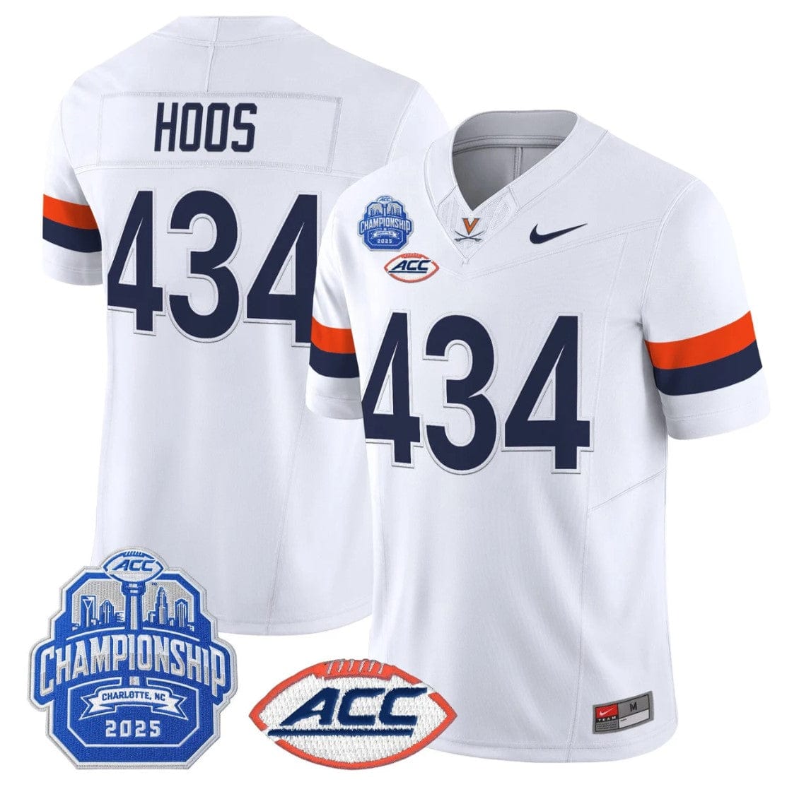 Alternative view of Hoos Jersey #434 Virginia Cavaliers 2025 ACC Championship Stitched