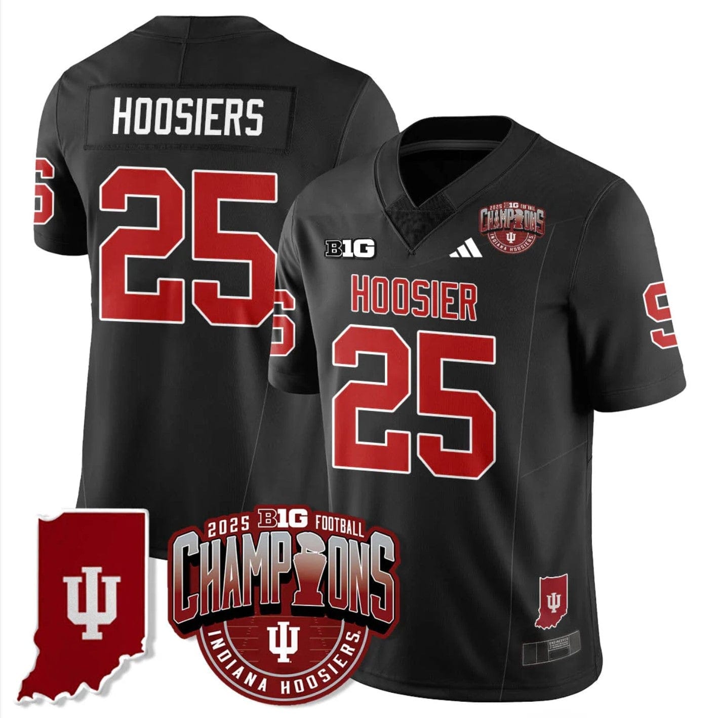 Alternative view of Hoosiers Jersey #25 Indiana Hoosiers Big 10 Champions Limited Stitched