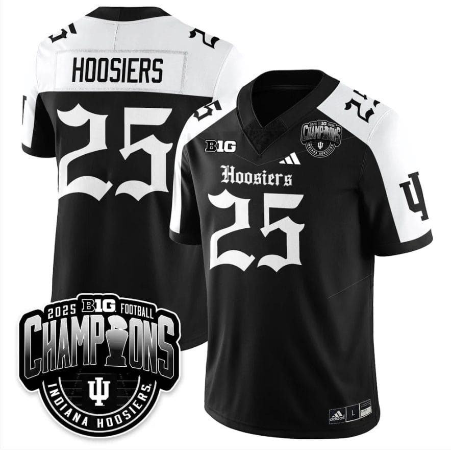 Hoosiers Jersey #25 Indiana Hoosiers Gothic Big 10 Champions Stitched
