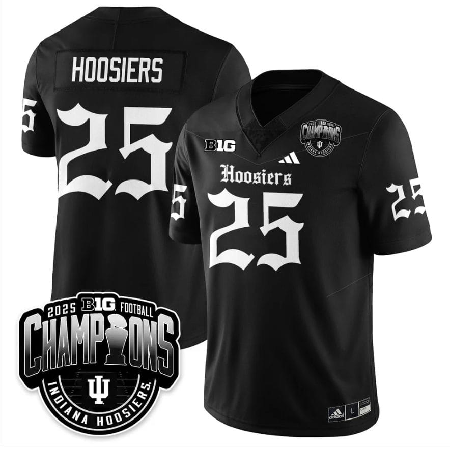 Alternative view of Hoosiers Jersey #25 Indiana Hoosiers Gothic Big 10 Champions Stitched
