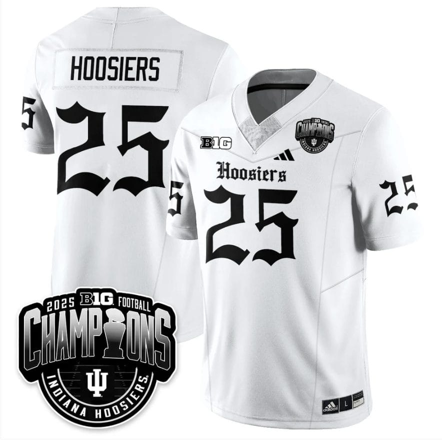 Hoosiers Jersey #25 Indiana Hoosiers Gothic Big 10 Champions Stitched - Image 3