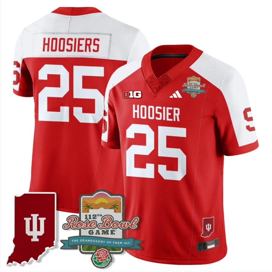 Hoosiers Jersey #25 Indiana Hoosiers Vapor Rose Bowl 112th Patch Stitched