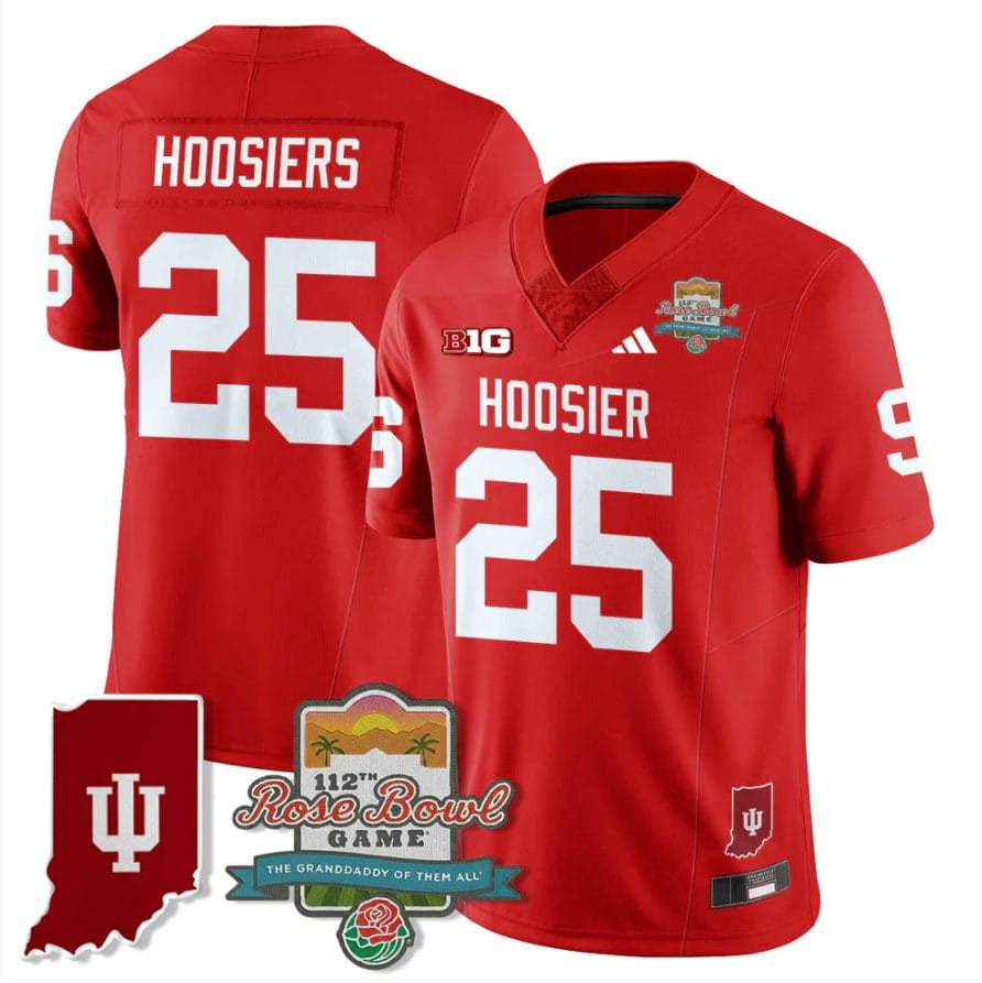 Hoosiers Jersey #25 Indiana Hoosiers Vapor Rose Bowl 112th Patch Stitched - Image 3