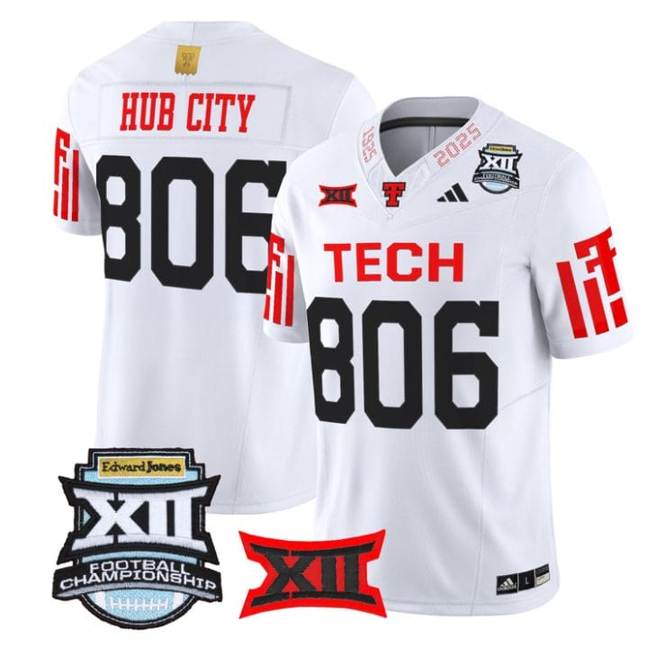 Hub City Jersey #806 Texas Tech Red Raiders 2025 Big 12 Championship - Image 3