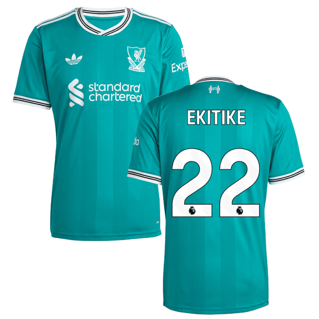 Hugo Ekitike 22 Liverpool 2025-26 Third Match Jersey – Aqua