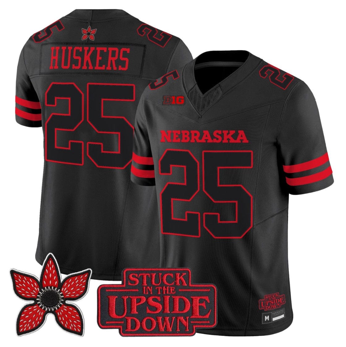 Huskers Jersey #25 Nebraska Cornhuskers Stranger Things Edition Stitched