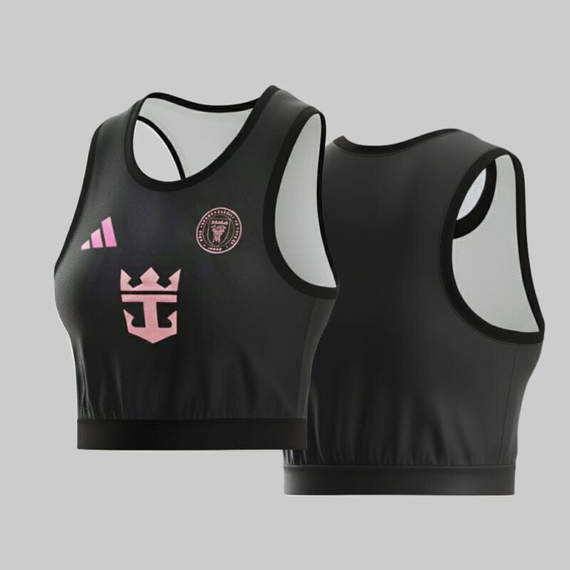 Inter Miami CF 2025-26 Black Away Crop Women’s Jersey Sleek Fan Style – Black