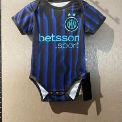 Inter Milan 2025-26 Little Nerazzurri Fan Soccer Baby Bodysuit – Black Blue