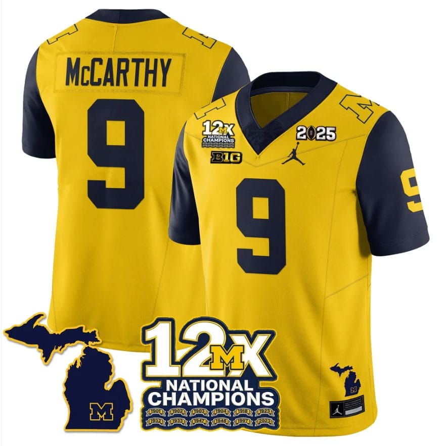 J.J. McCarthy Jersey #9 Michigan Wolverines 12x-Time National Champions - Image 3