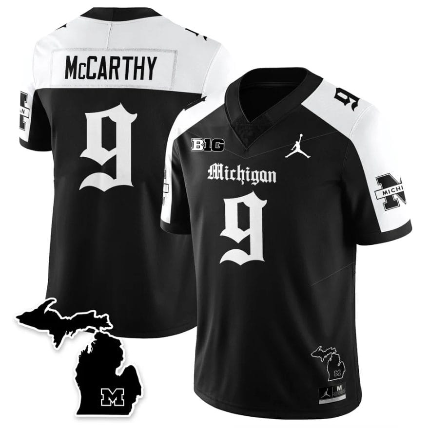 J.J. McCarthy Jersey #9 Michigan Wolverines Gothic Vapor Stitched