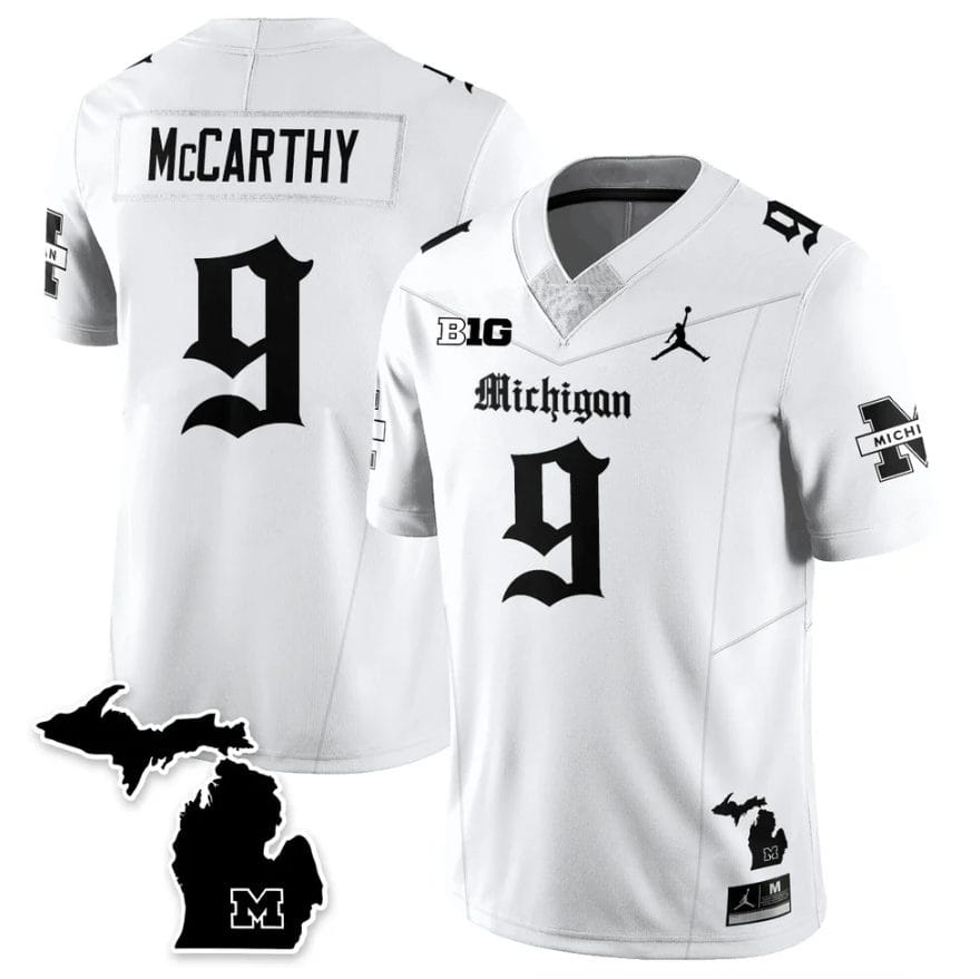 J.J. McCarthy Jersey #9 Michigan Wolverines Gothic Vapor Stitched - Image 3