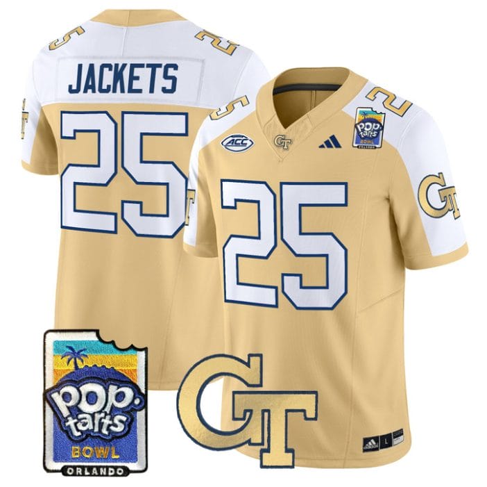 Jackets Jersey #25 Georgia Tech Jackets Pop-Tarts Bowl Patch Stitched