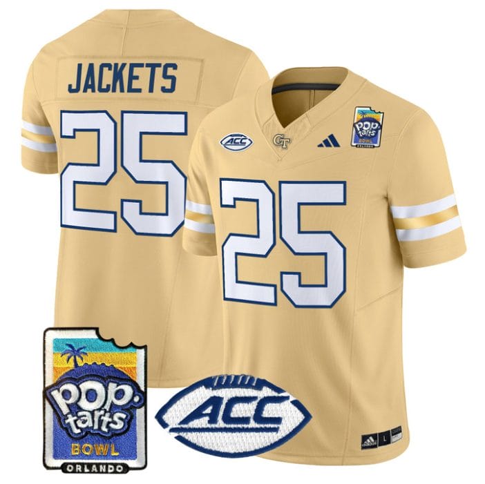 Alternative view of Jackets Jersey #25 Georgia Tech Jackets Pop-Tarts Bowl Patch Stitched