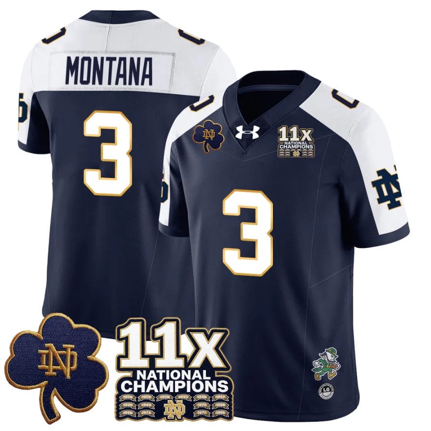 Joe Montana Jersey #3 Notre Dame 11x-Time National Champions Stitched - Image 3