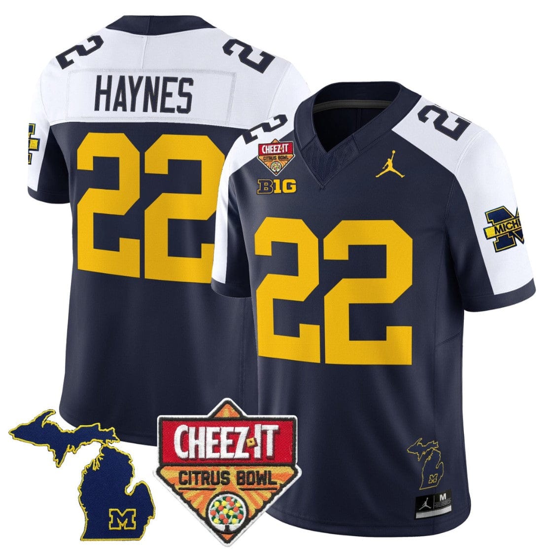 Justice Haynes Jersey #22 Michigan Wolverines 2025 Cheez-It Citrus Bowl - Image 3