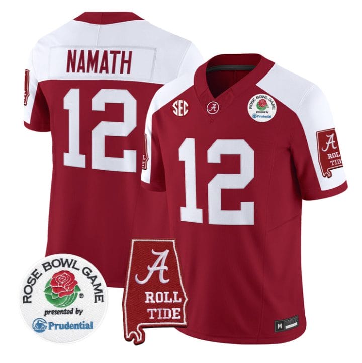 Joe Namath Jersey #12 Alabama Crimson Tide 2026 Rose Bowl Stitched - Image 3