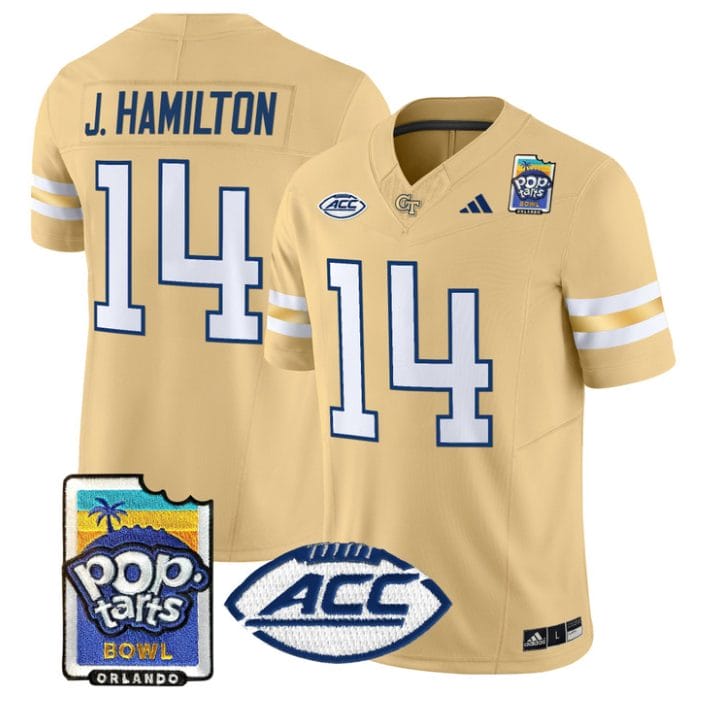 Alternative view of Joe Hamilton Jersey #14 Georgia Tech Jackets Pop-Tarts Bowl Stitched